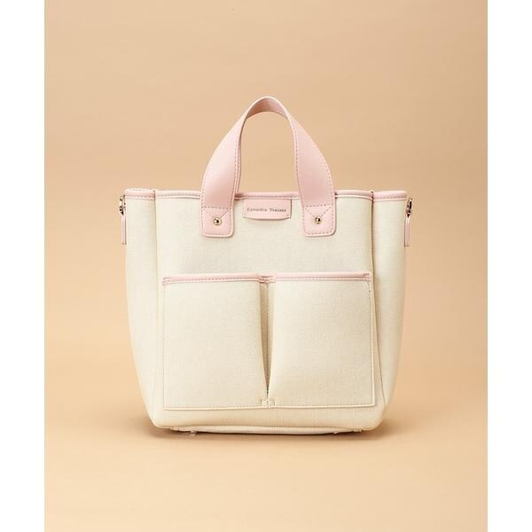 サマンサタバサ（Samantha Thavasa）/キャンバスデザイン 合皮スクエアトートバッグ 小サイズの通販は