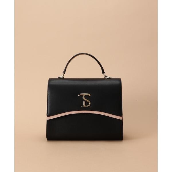 サマンサタバサ（Samantha Thavasa）/[日韓共同企画]メタルロゴスプリットレザーフラップハンドバッグ
