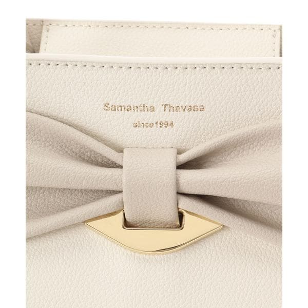 サマンサタバサ（Samantha Thavasa）/バイカラーリボンモチーフ スプリットレザーハンドバッグ_8