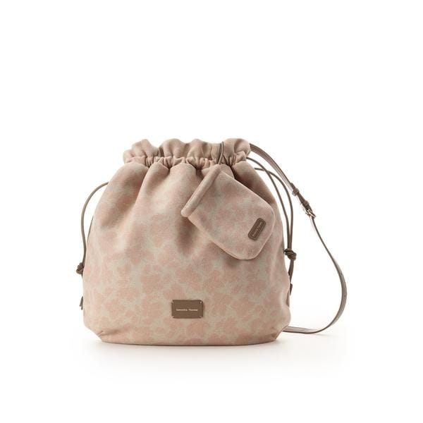 サマンサタバサ（Samantha Thavasa）/ミニ巾着ポーチつき フラワーデザインショルダーバッグ