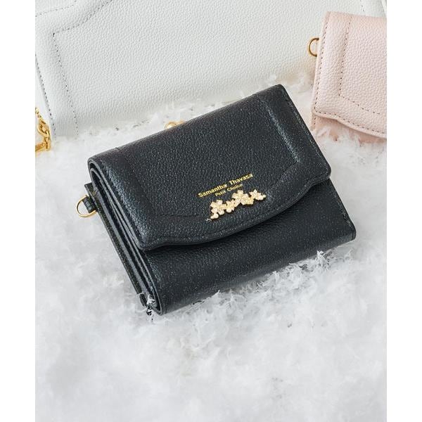 サマンサタバサプチチョイス（Petit Choice）/ラメフラワービジュー 折財布