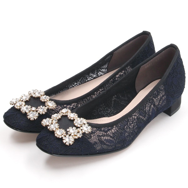 メルモ（MELMO）/ビジューモチーフチュールパンプス