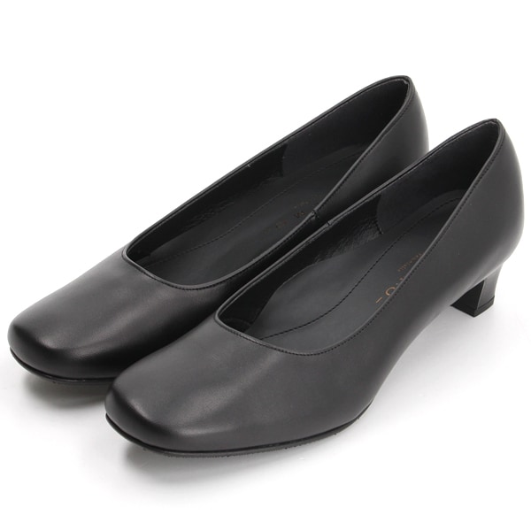 メルモ（MELMO）/ラウンドスクエアトゥプレーンパンプス