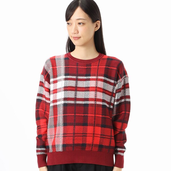 【トミーヒルフィガー】タータンチェックコットンクルーネックセーター TOMMY HILFIGER（トミーヒルフィガー）の「タータンチェック