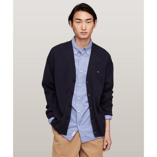 TOMMY HILFIGER ストライプカーディガン 7T 130 ストラクチャーグローバルストライプカーディガン／トミー