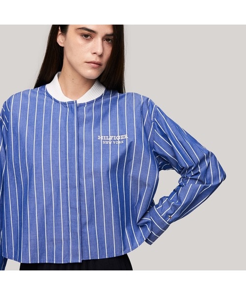 トミー ヒルフィガー（Tommy Hilfiger）/ベースボールストライプリブネックシャツの通販は