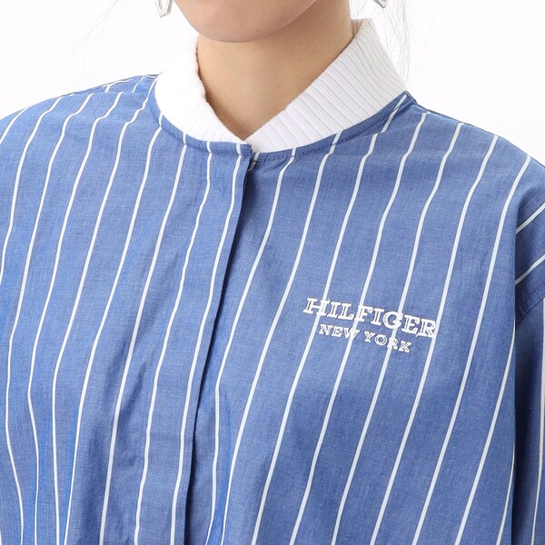 【トミーヒルフィガー】ベースボールストライプリブネックシャツ TOMMY HILFIGER（トミーヒルフィガー）の「ベースボール