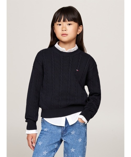 トミー ヒルフィガー（Tommy Hilfiger）/CABLE SWEATER Ivory Petal_1
