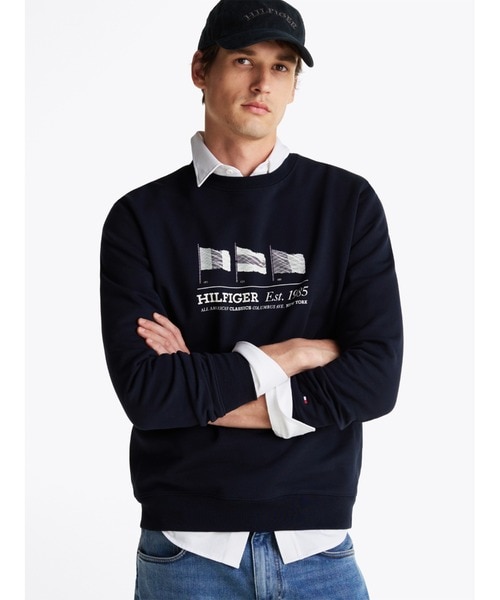 トミー ヒルフィガー（Tommy Hilfiger）/ヒルフィガーフラッグクルーネックトレーナー