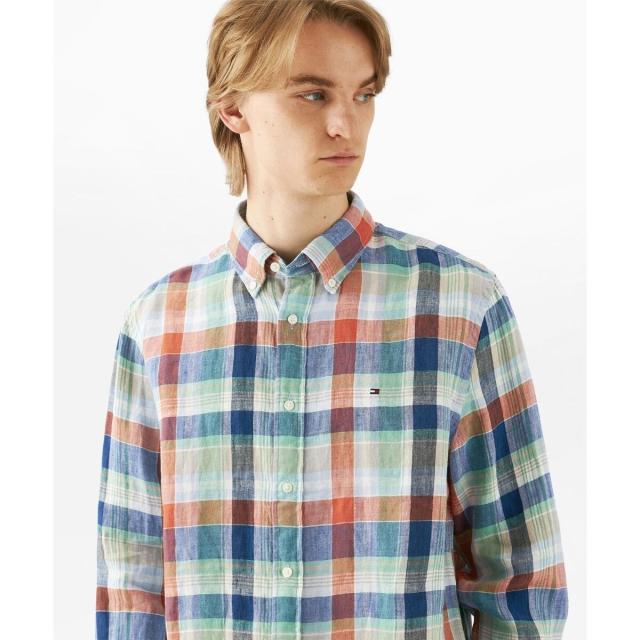 トミー ヒルフィガー（Tommy Hilfiger）/リネンサマーマドラスシャツ_1