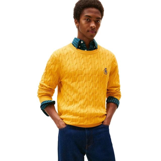 トミー ヒルフィガー（ ）/クラシックコットンケーブルクレストクルーネックセーター