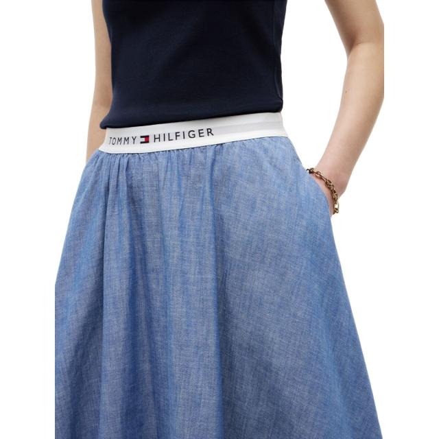 トミー ヒルフィガー（Tommy Hilfiger）/シャンブレーミディスカート_1