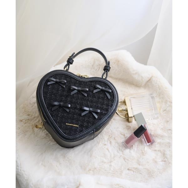 サマンサベガ（Samantha Vega ）/ツイードリボンハート型ショルダーバッグ