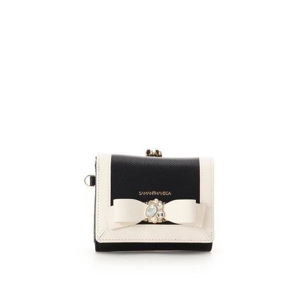 サマンサベガ（Samantha Vega ）/バイカラージュエルリボン折財布