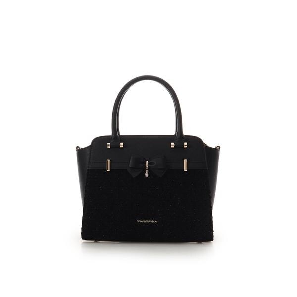 サマンサベガ（Samantha Vega ）/ラメツイードアクセントリボンハンドバッグ