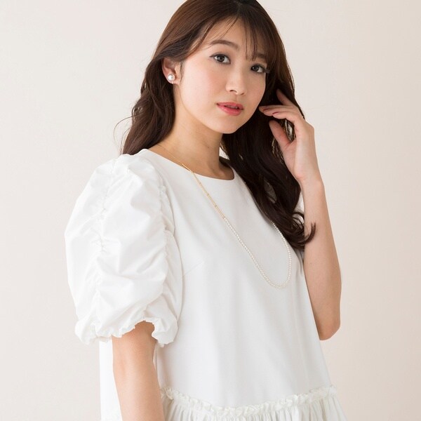 ローズティアラ（Rose Tiara）/ギャザースリーブ切替カットソーの通販は