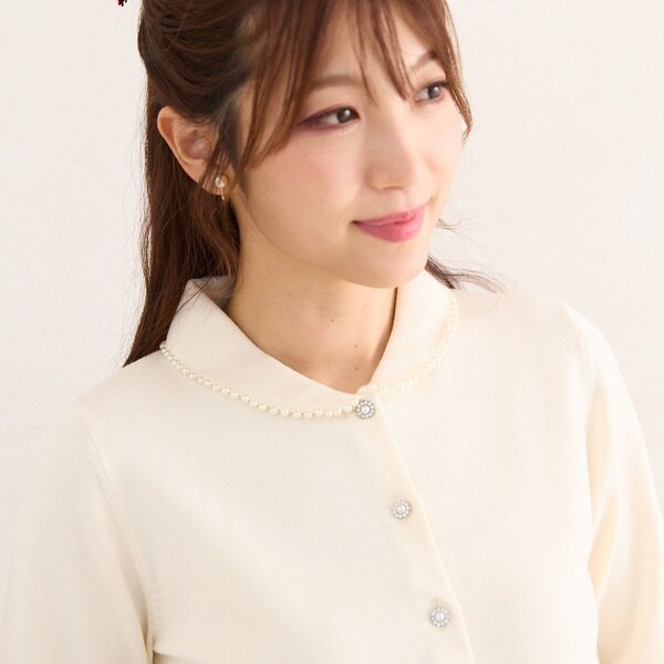 RoseTiara ローズティアラ　レース　ハート　カーディガン　イエロー Rose Tiara｜フラワー刺繍カーディガン | Rakuten Fashion(楽天