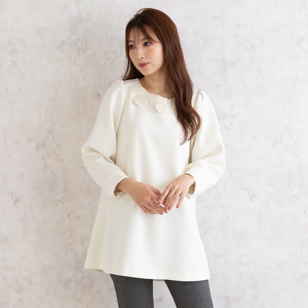 ローズティアラ（Rose Tiara）/フラワーモチーフ付きブラウスの通販は