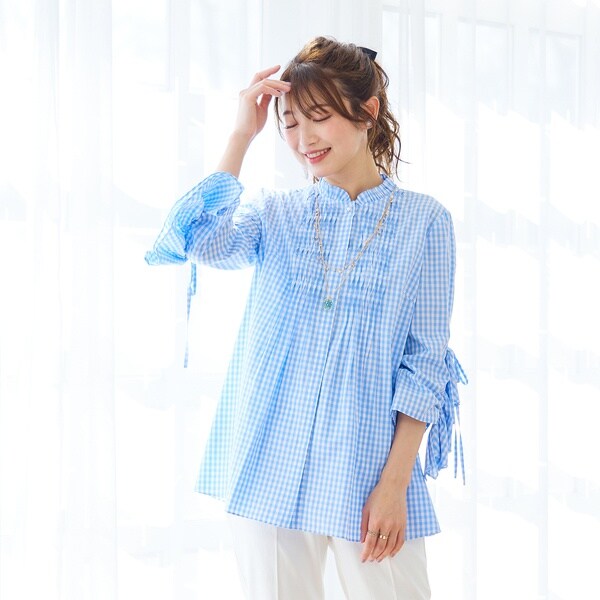 ローズティアラ（Rose Tiara）/【手洗いOK/しわになりにくい】ギャザーリボンブラウス