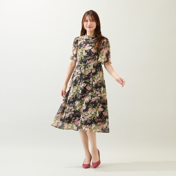 ローズティアラ（Rose Tiara）/【手洗いOK】アンティークローズプリントワンピース_3