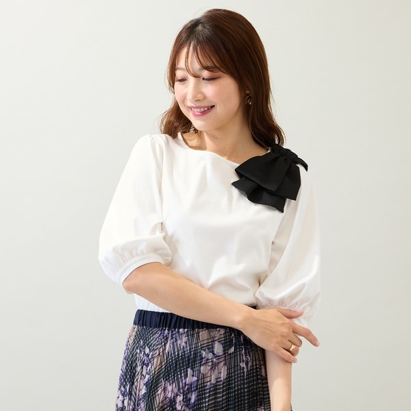 ローズティアラ（Rose Tiara）/【接触冷感/綿100/手洗いOK】ビッグリボンカットソー