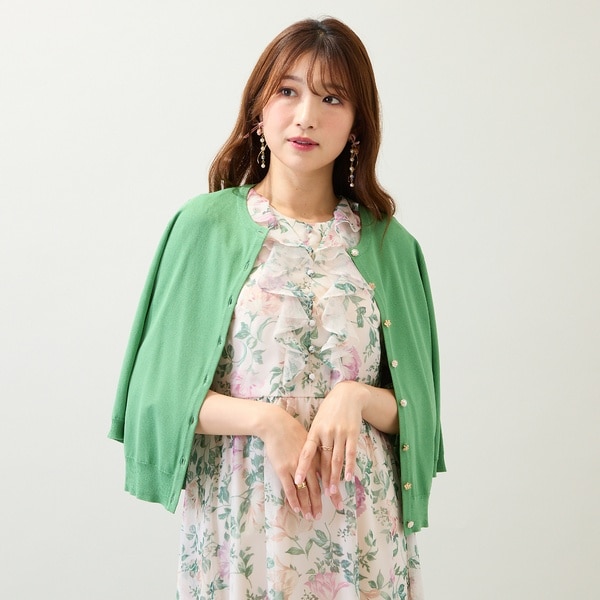 ローズティアラ（Rose Tiara）/ビジュー調ボタンニットカーディガン