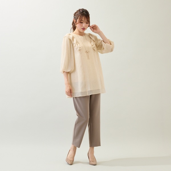 ローズティアラ（Rose Tiara）/【手洗いOK】楊柳フリルブラウス ブラウス