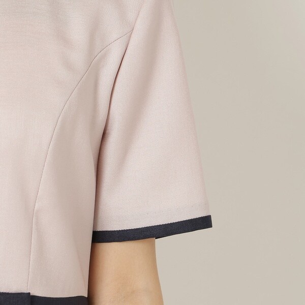 ワンピース 「美シルエットワンピ」「接触冷感/防シワ」パイピング