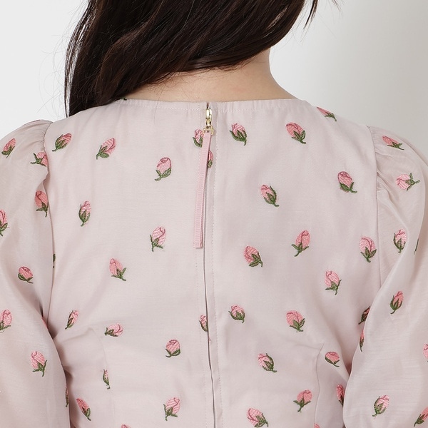 ローズティアラ（Rose Tiara）/【美シルエット】つぼみ刺繍ワンピース