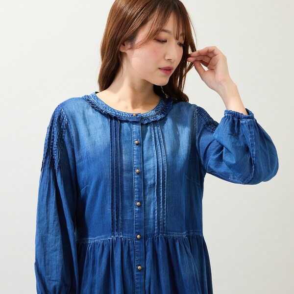 ローズティアラ（Rose Tiara）/【手洗いOK】デニムワンピース