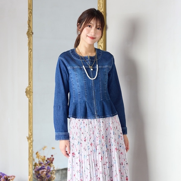 ローズティアラ（Rose Tiara）/【伸縮性◎】ジップアップブルゾン