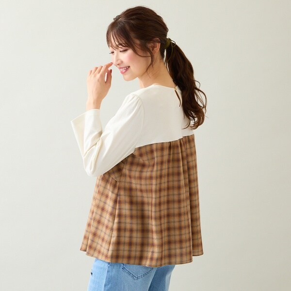 ローズティアラ（Rose Tiara）/【UVカット】レイヤード風カットソーの