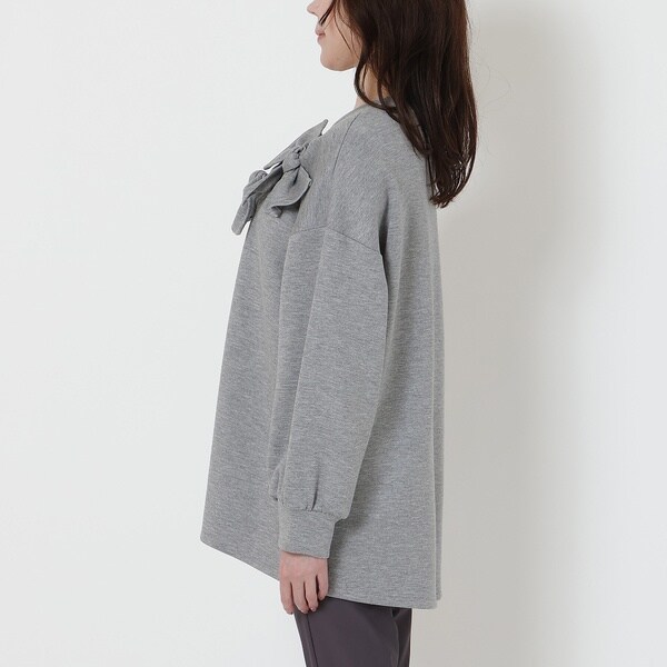 ローズティアラ（Rose Tiara）/リボンコクーンカットソー/ Gray