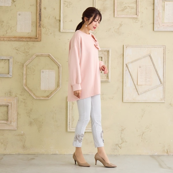 ローズティアラ（Rose Tiara）/【大人気アイテム】【UVカット/伸縮性◎】リボンレギンスパンツ