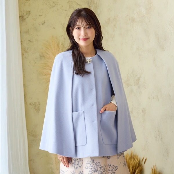 ローズティアラ（Rose Tiara）/【ブローチ付】ケープショートコート