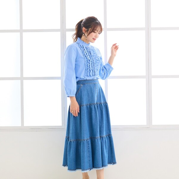 ローズティアラ（Rose Tiara）/【シワになりにくい】フリルブラウス