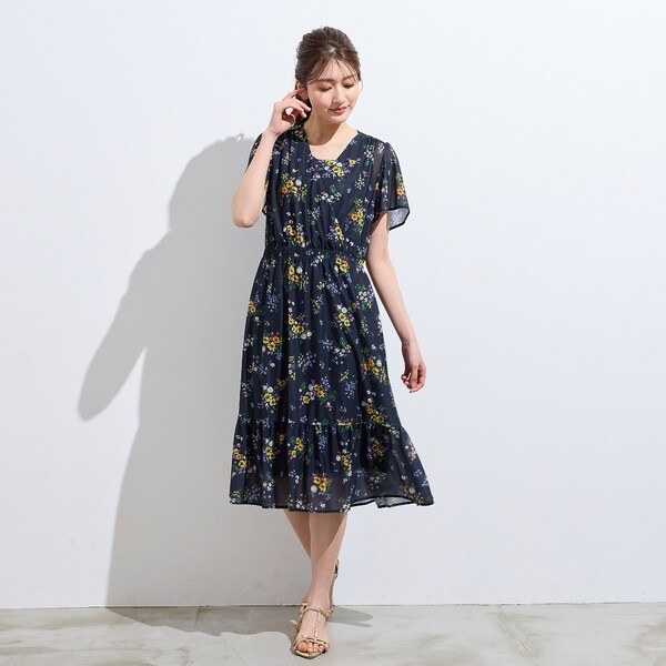 ローズティアラ（Rose Tiara）/フラワープリントカシュクール風ワンピース_8