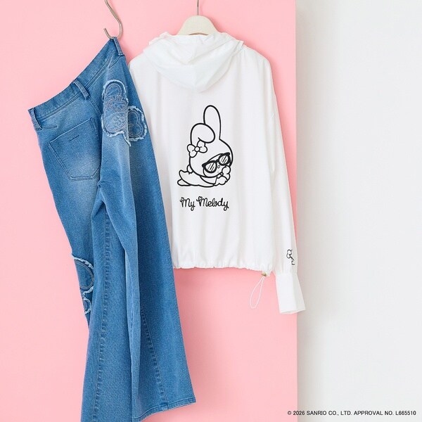 ローズティアラ（Rose Tiara）/【My Melody】マイメロディ　プリントラッシュガード素材パーカー_2