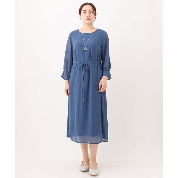 エウルキューブ（eur3）/【大きいサイズ/11号サイズあり】サイドプリーツワンピース