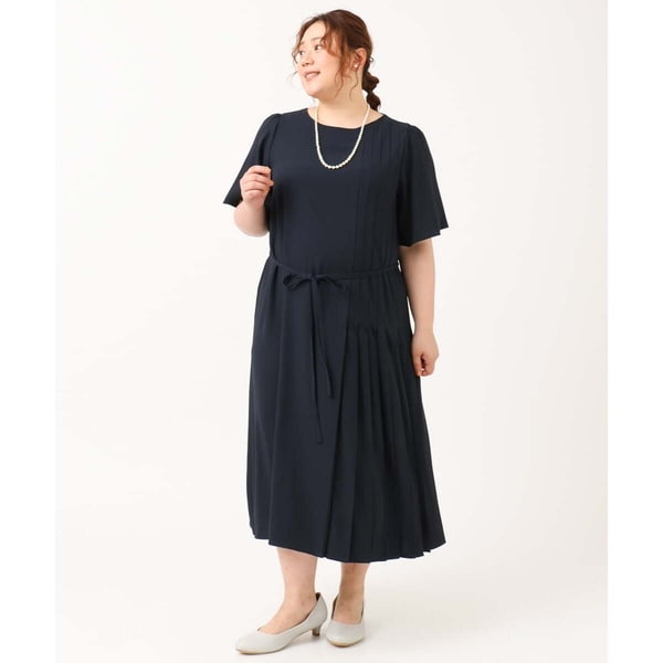 エウルキューブ（eur3）/【大きいサイズ/11号サイズあり】プリーツワンピース
