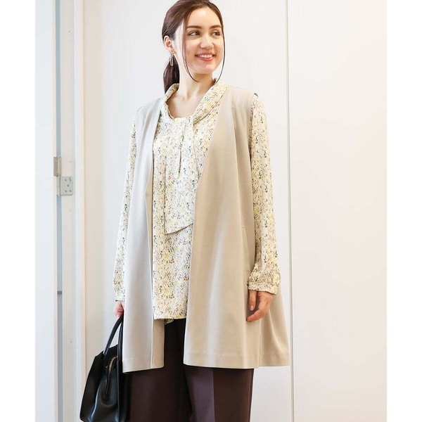 エウルキューブ（eur3）/【大きいサイズ】カットジョーゼットVネックジレ