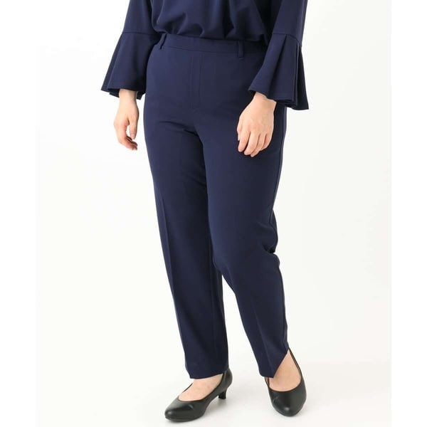 エウルキューブ（eur3）/【大きいサイズ/11号サイズあり/セットアップ対応】カットジョーゼットテーパードパンツ