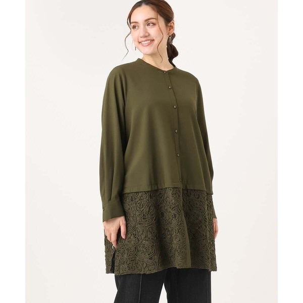 エウルキューブ（eur3）/【大きいサイズ】レースコンビシャツチュニック