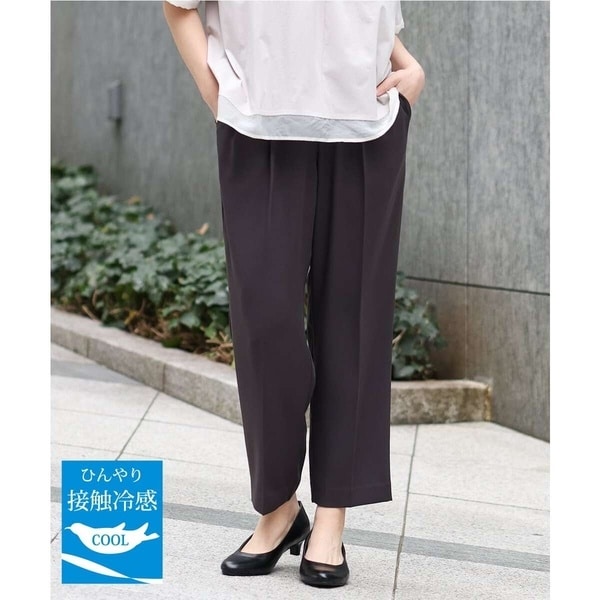 エウルキューブ（eur3）/【大きいサイズ/接触冷感】カノコタックテーパードパンツ