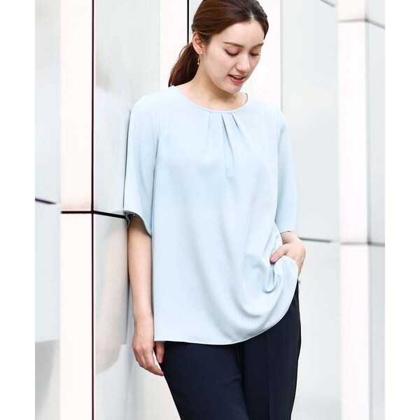 エウルキューブ（eur3）/【大きいサイズ】タックブラウス