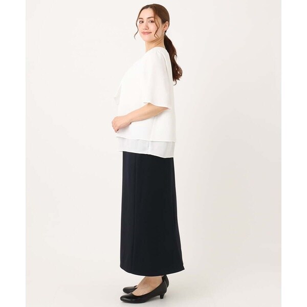 エウルキューブ（eur3）/【大きいサイズ】カットジョーゼットナロースカート_4
