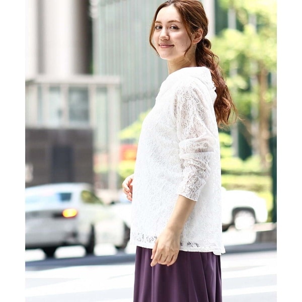 エウルキューブ（eur3）/【大きいサイズ】レースジップアップフーディー