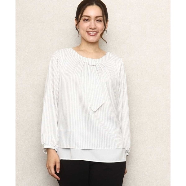 エウルキューブ（eur3）/【大きいサイズ/11号サイズあり】ストレッチツイルブラウス