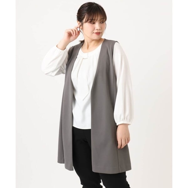 エウルキューブ（eur3）/【大きいサイズ】カットジョーゼットジレ