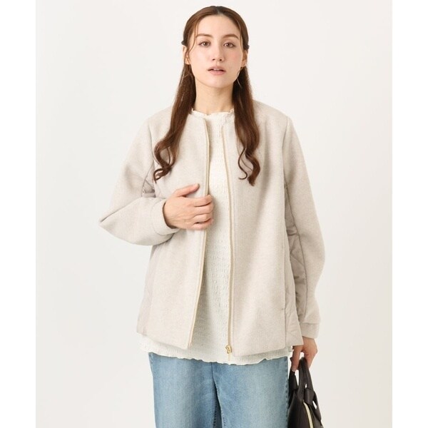 エウルキューブ（eur3）/【大きいサイズ】キルティングコンビブルゾン